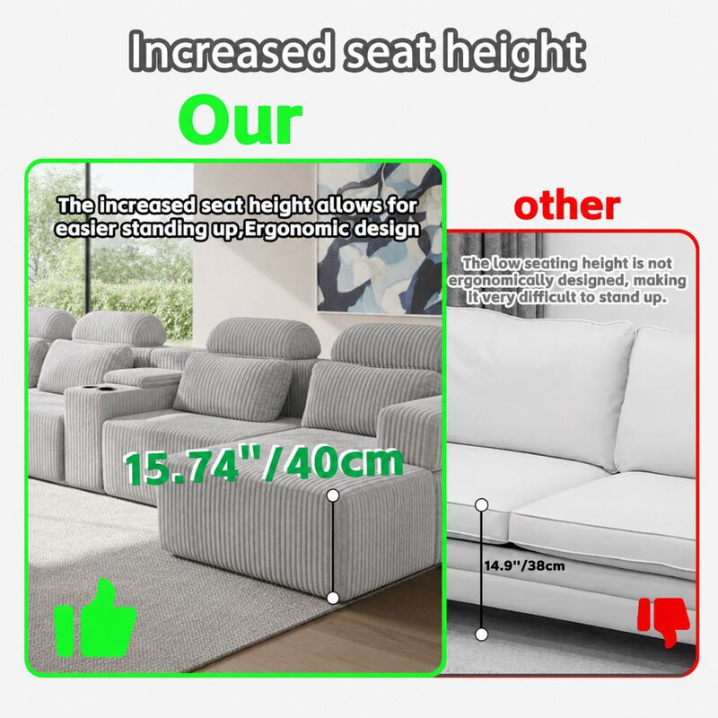 Kupkex U-Shaped Sectional Sofa image number 6