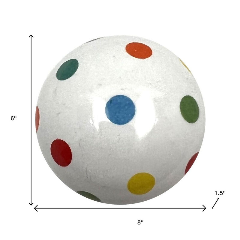HomeRoots Set of Six Blue Green Off White And Red Polka Dots Ceramic Drawer Pull Knobs image number 5