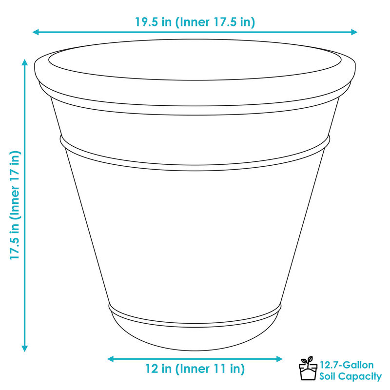 Sunnydaze Arabella Polyresin Planter with UV-Resistant Finish