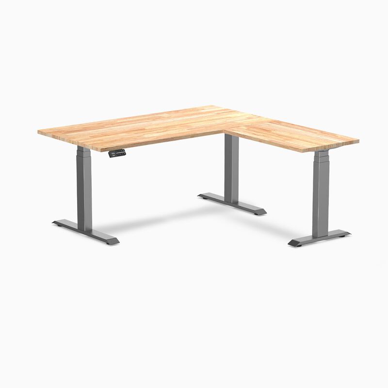 Desky Rubberwood L-Shape Sit Stand Desk image number 0