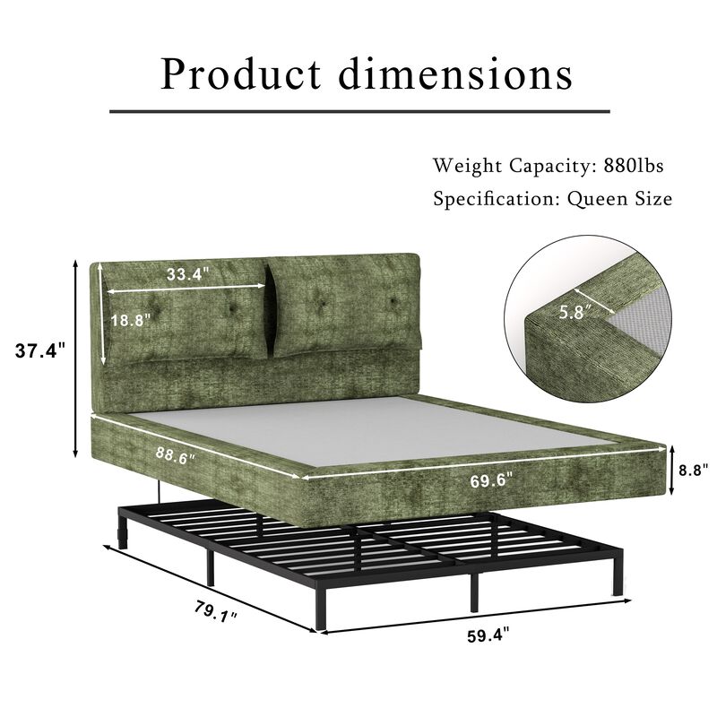 Zeck Upholstered Bed Frame image number 9