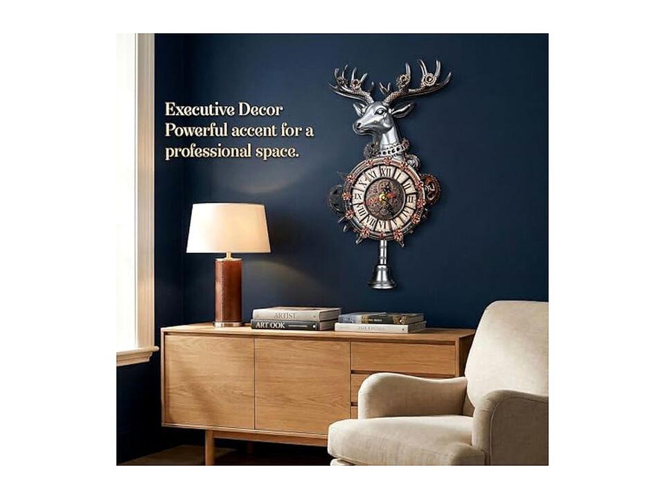 Wooden Puzzle Steampunk Deer Head DIY Wall Clock Wood Home Decor