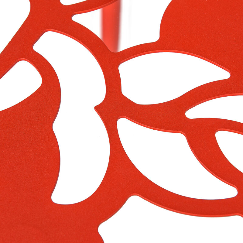 LeisureMod Devon Tree Design Glass Top Aluminum Base Outdoor End Table