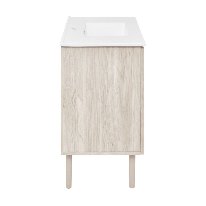 Bron 36" Freestanding Bathroom Vanity in White Oak with Sink Top image number 7