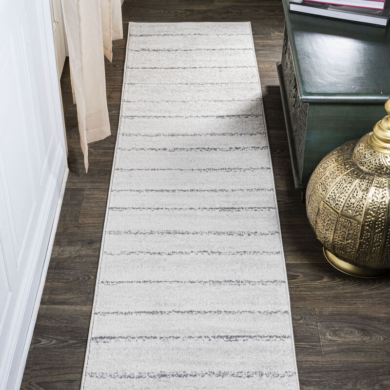Williamsburg Minimalist Stripe Cream/Black 8 ft. x 10 ft. Area Rug