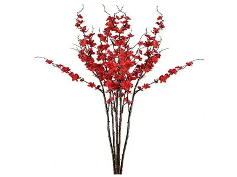 5 Piece Red Artificial Greenery Stems Wedding Centerpiece Decor image number 0