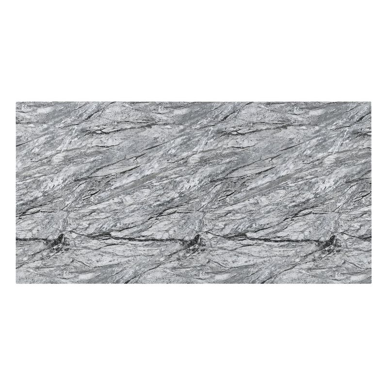 New Classic Furniture Lyra Wood Dining Table with Faux Marble Top, Gray/Black