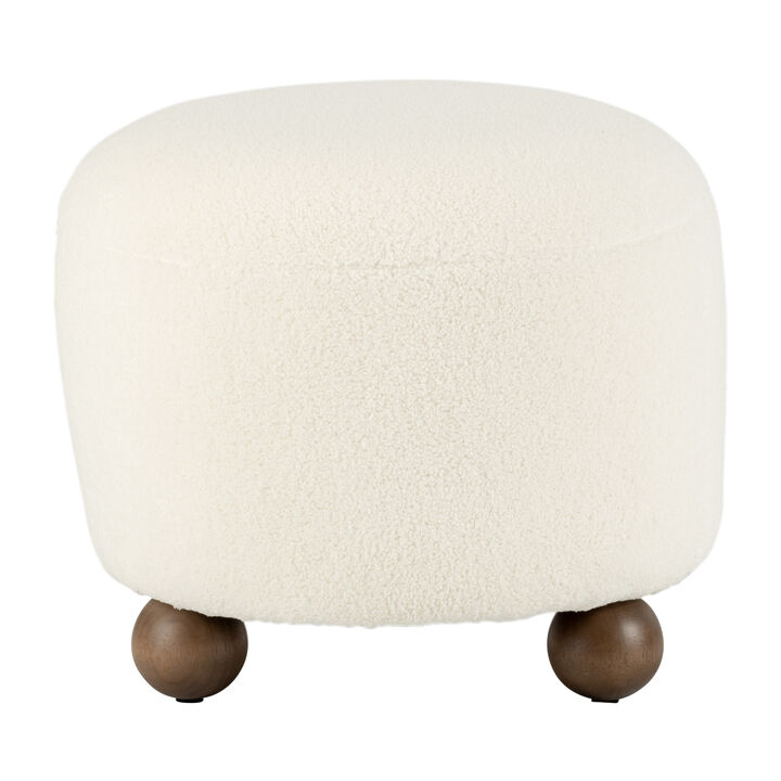Round Ottoman W/ Ball Feet