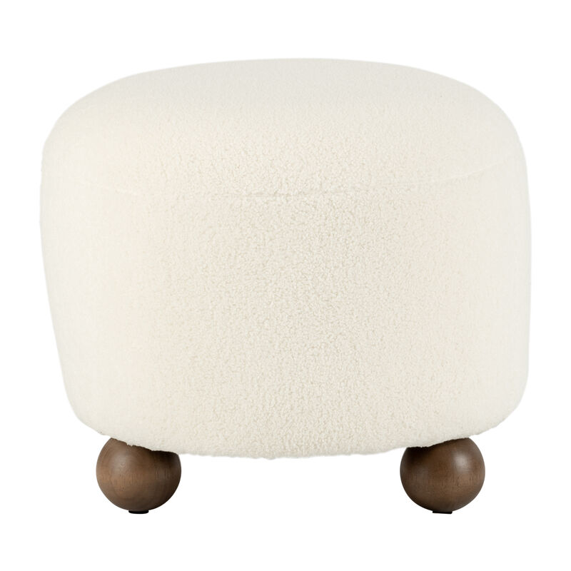 Round Ottoman W/ Ball Feet image number 1