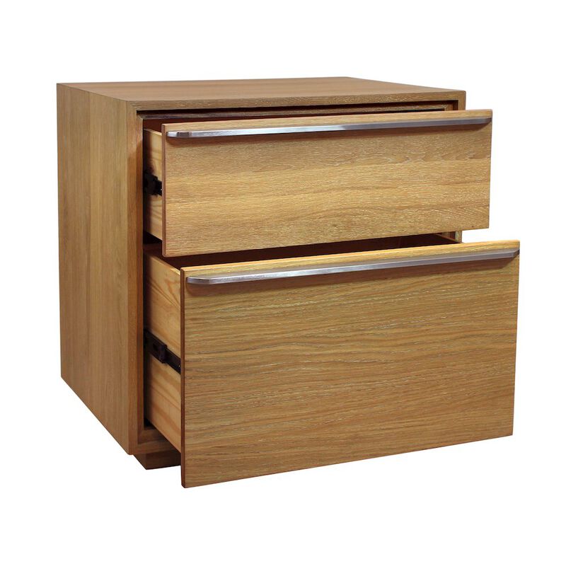 Sarasota Large 2-Drawer Nightstand in Natural Oak