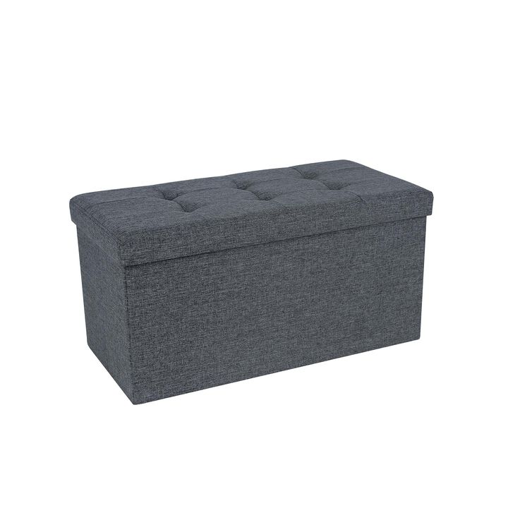 Compact 30-Inch Storage Ottoman &ndash; Folding Bench with Lid for Shoes, Blankets, or Seasonal Accessories
