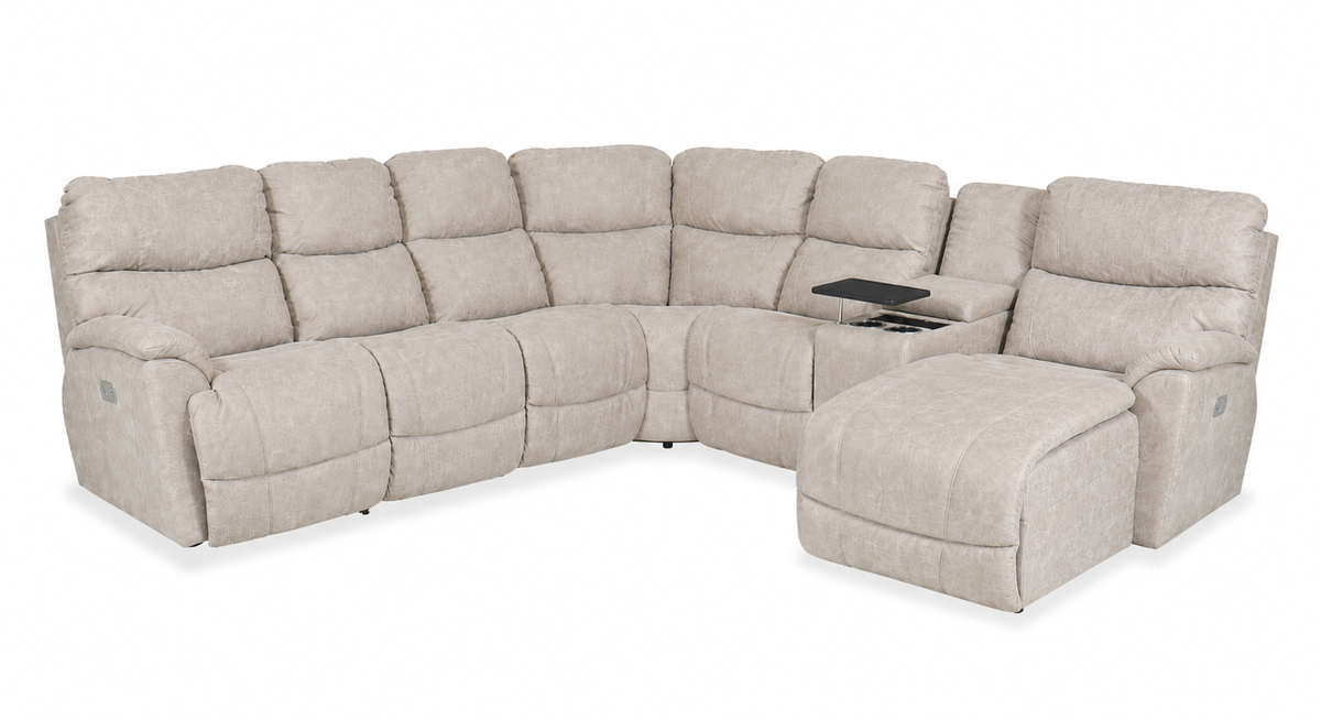 Trouper Stucco 6-Piece Power Sectional with Right Arm Facing Chaise