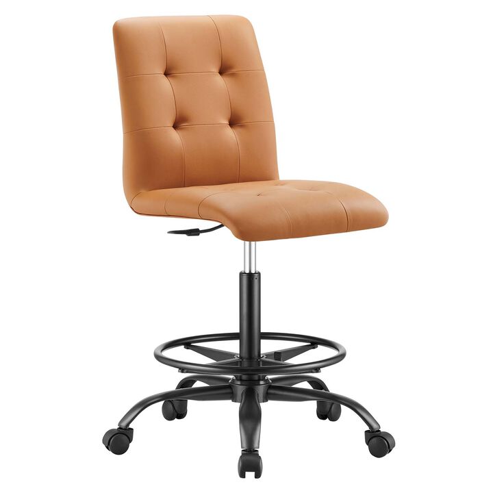 Modway Furniture - Prim Armless Vegan Leather Drafting Chair Black