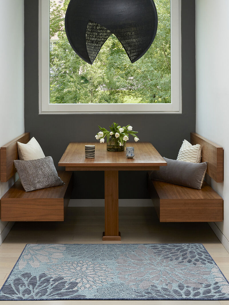 Garden Oasis GOA06 Navy 3' x 5' Rug