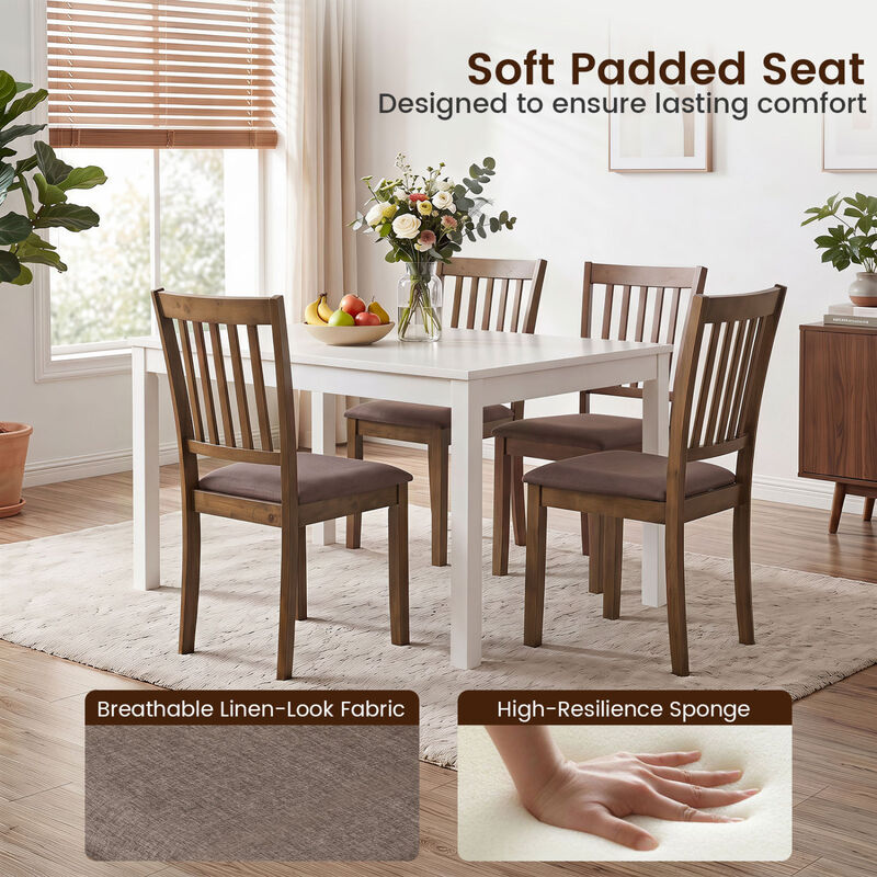 4 Pack Wooden Dining Chairs with Upholstered Seats for Kitchen and Dining Room image number 6