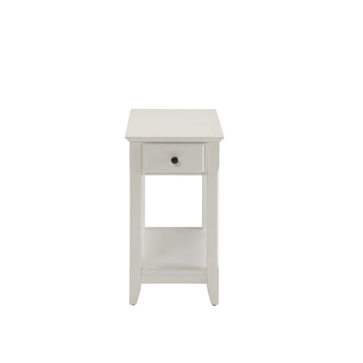 Homezia Cutie Compact White Single Drawer End Table