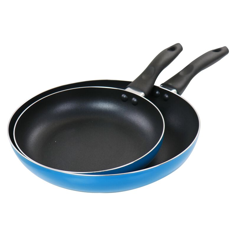 Gibson Home 2 Piece 10 inch Aluminum Frying Pan in Blue