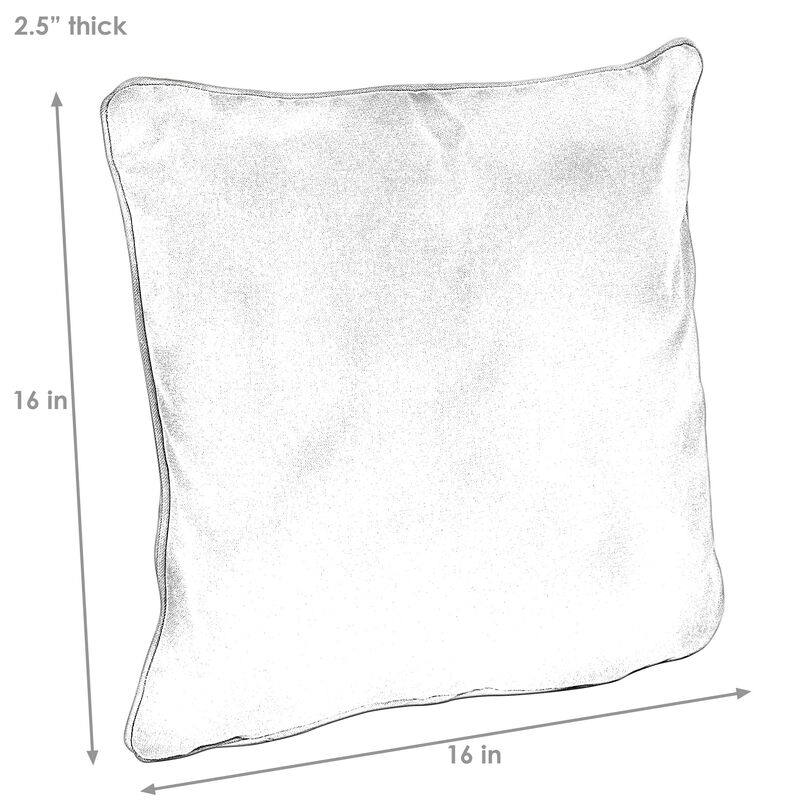Sunnydaze Indoor/Outdoor Square Throw Pillow - 16 in