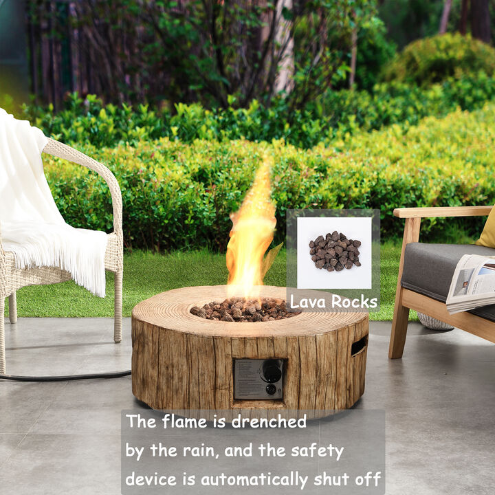 Fire Pit Table 28.3-in W 30000-BTU Brown Stainless Steel Propane Gas Fire Pit Table
