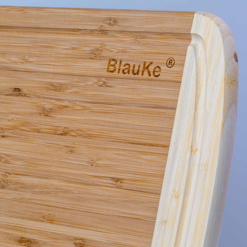 Large Wood Cutting Board for Kitchen 14x11 inch - Bamboo Chopping Board with Juice Groove - Wooden Serving Tray