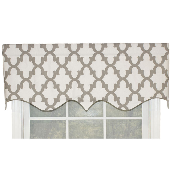 Ogee Style All Season Regal 3" Rod Pocket Valance 50" x 17" Taupe by RLF Home