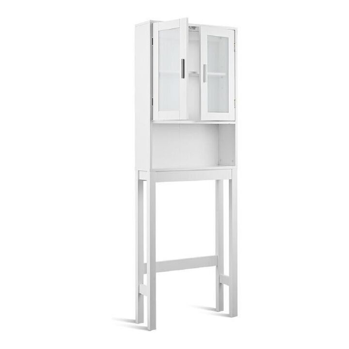 Wooden over the toilet Storage Cabinet with Tower Rack