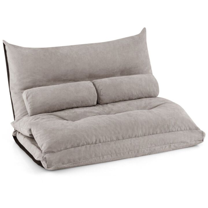 Adjustable Floor Sofa Bed with 2 Lumbar Pillows