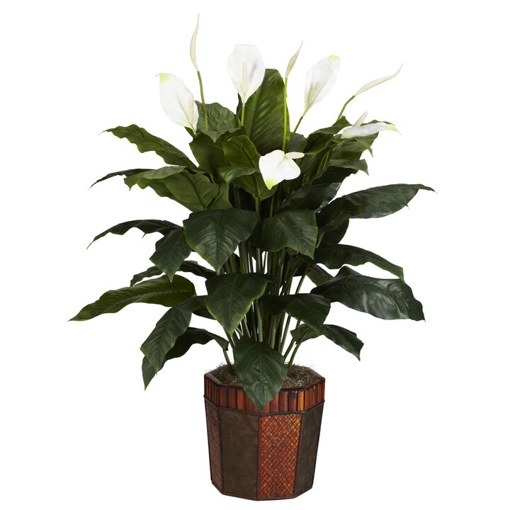 HomPlanti Spathyfillum w/Vase Silk Plant