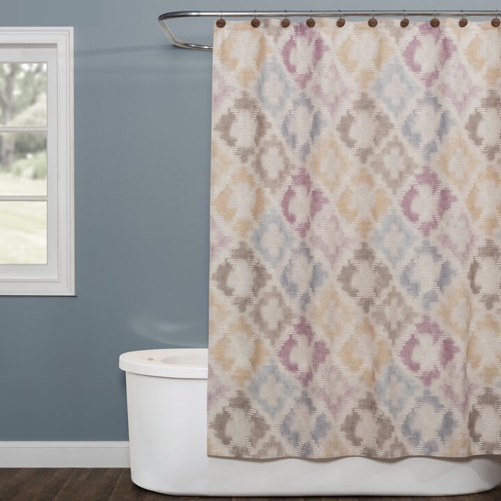 Saturday Knight Ltd Davidson Stripe Faux Linen Fabric Bath Shower Curtain - 70x72", Natural