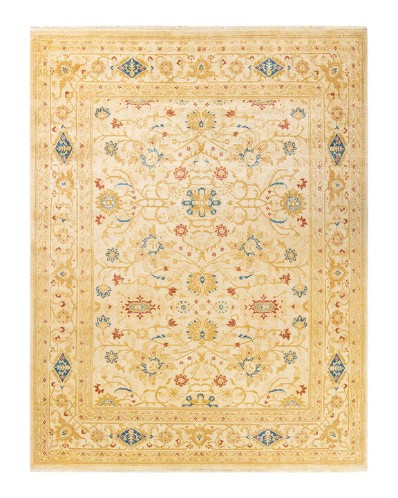 Eclectic, One-of-a-Kind Hand-Knotted Area Rug  - Ivory,  8' 1" x 10' 8"