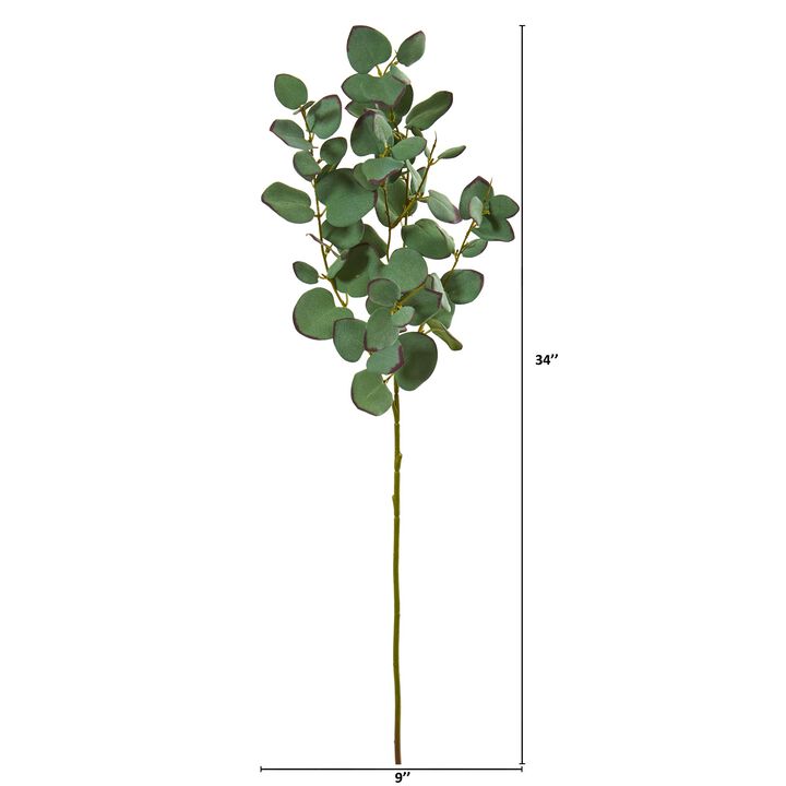 HomPlanti 34" Eucalyptus Artificial Branch (Set of 6)