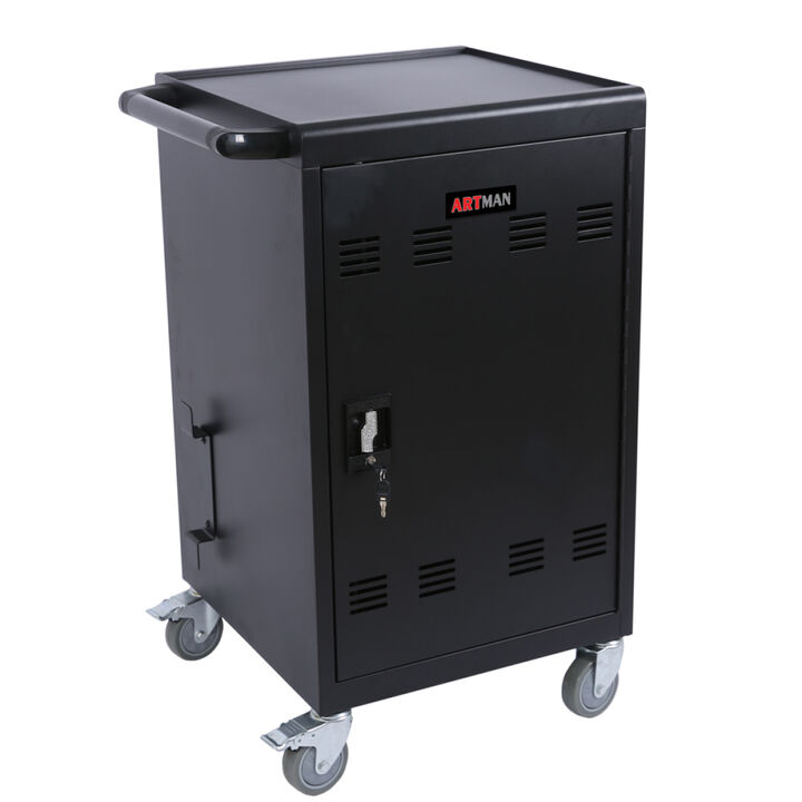 Mobile Charging Cart and Cabinet for Tablets Laptops 30-Device