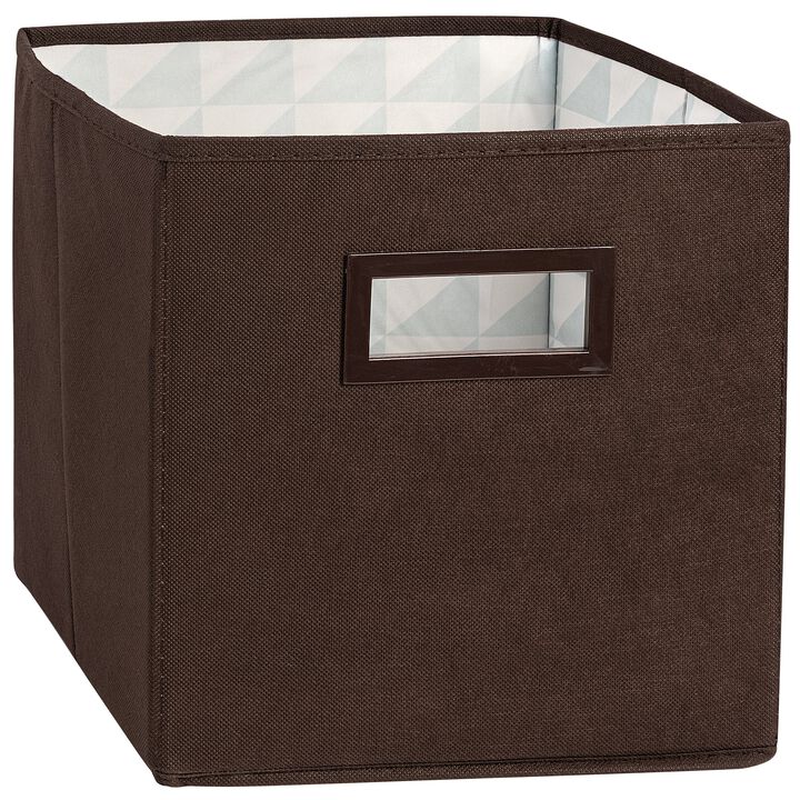 10.75" Fabric Cube Bin, Brown