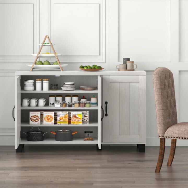 Hivvago 3-Door Buffet Sideboard with Adjustable Shelves and Anti-Tipping Kits