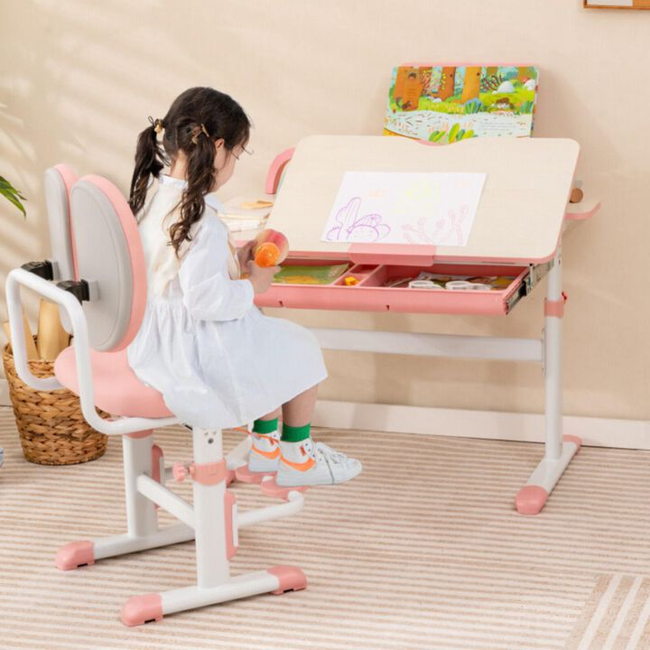 Hivvago Ergonomic Height-adjustable Kids Study Chair with Double Back Support