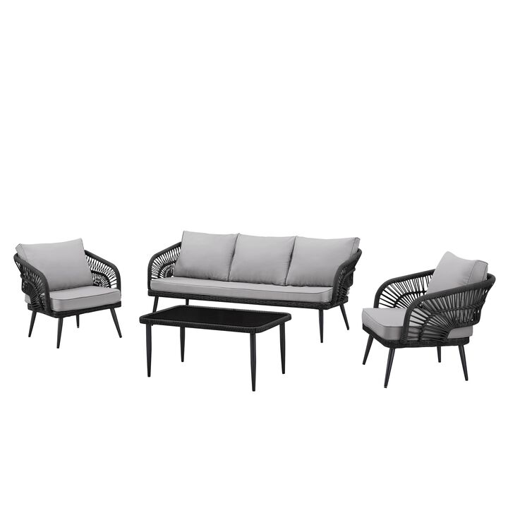 Inspired Home Arsema  Outdoor 4pc Seating Group