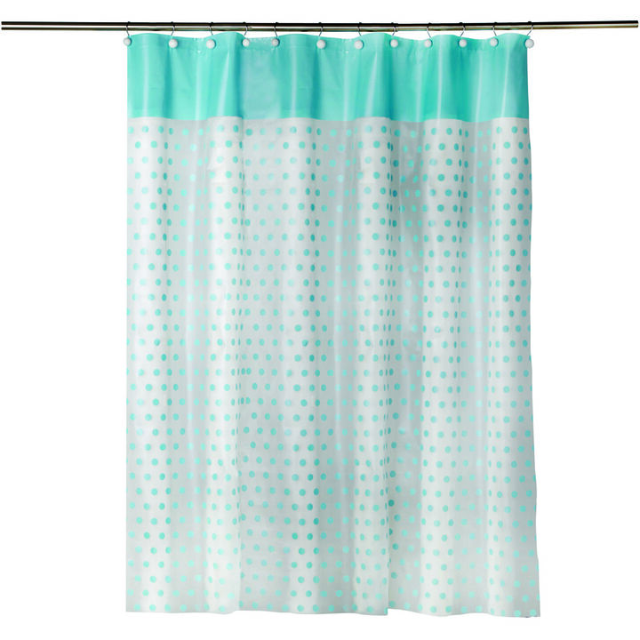 SKL Home Saturday Knight Ltd Aqua Dot Shower Curtain - 70x72", Aqua