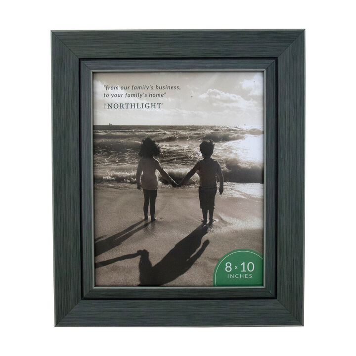 13.25" Contemporary Rectangular 8" x 10" Photo Picture Frame - Gray and Black