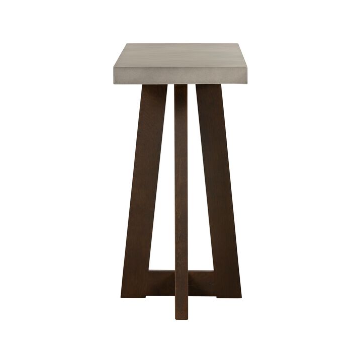 Elodie Grey Concrete and Dark Grey Oak Rectangle Console Table-Benzara
