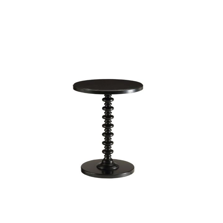 Homezia Black Solid Wooden Stylish Accent Side Table