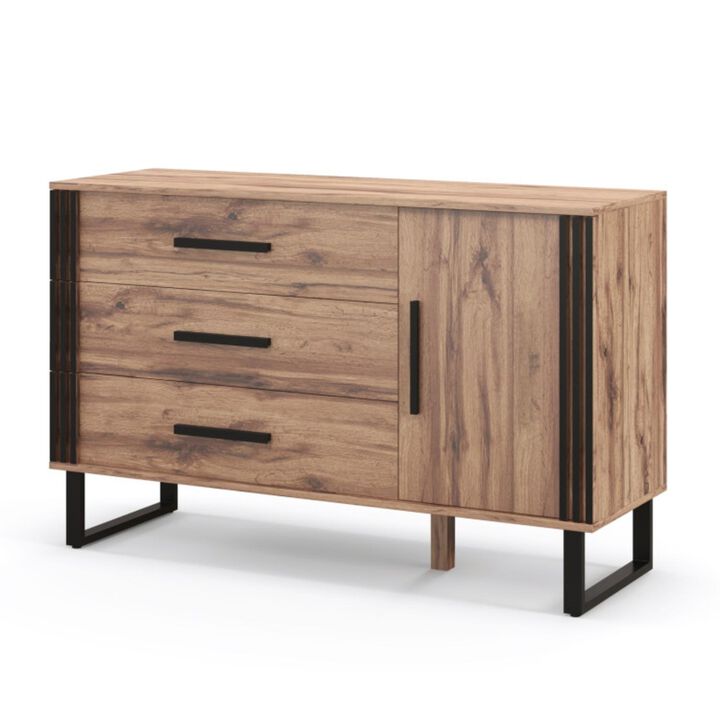 Hivvago Sideboard Buffet Cabinet Credenza Storage Cabinet with 3 Drawers