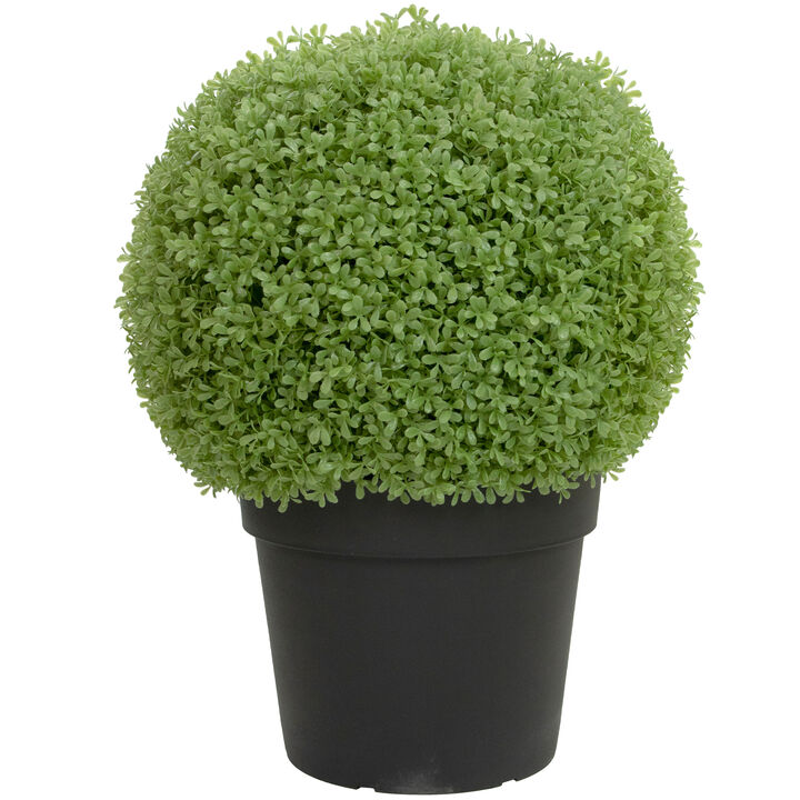 22" Artificial Boxwood Ball Topiary in Round Pot  Unlit