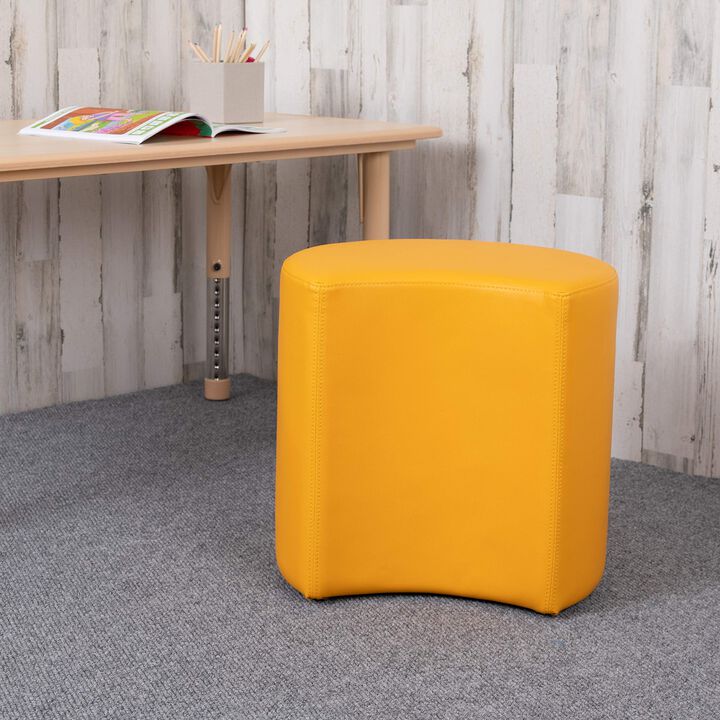 Flash Furniture Nicholas Soft Seating Flexible Moon for Classrooms and Common Spaces - 18" Seat Height (Yellow)
