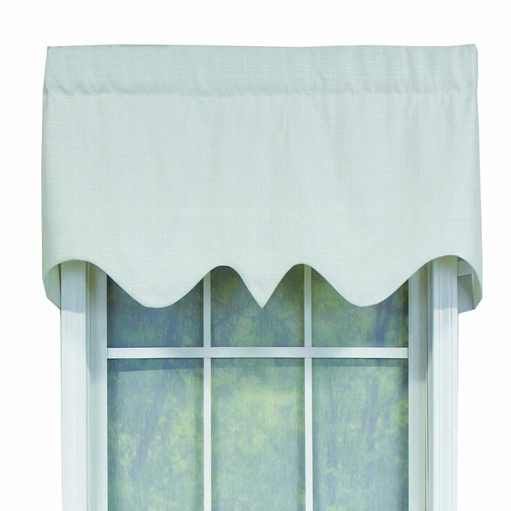 RLF Home Essential Solid Color Fabric Printed R-Crosby Regal Window Treatment Valance 3" Rod Pocket 50" x 17" Vanilla