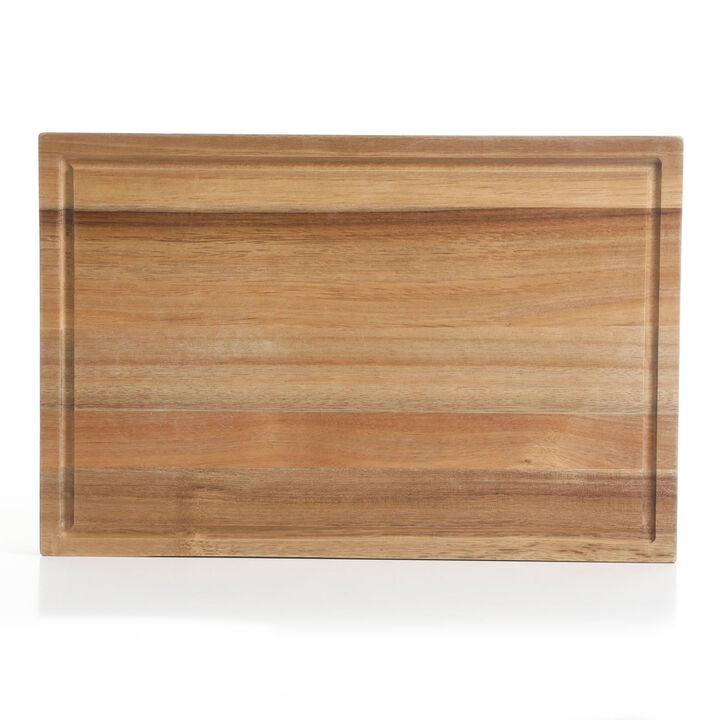 Kenmore Elite Kenosha 29 Inch Acacia Wood Cutting Board with Groove Handles