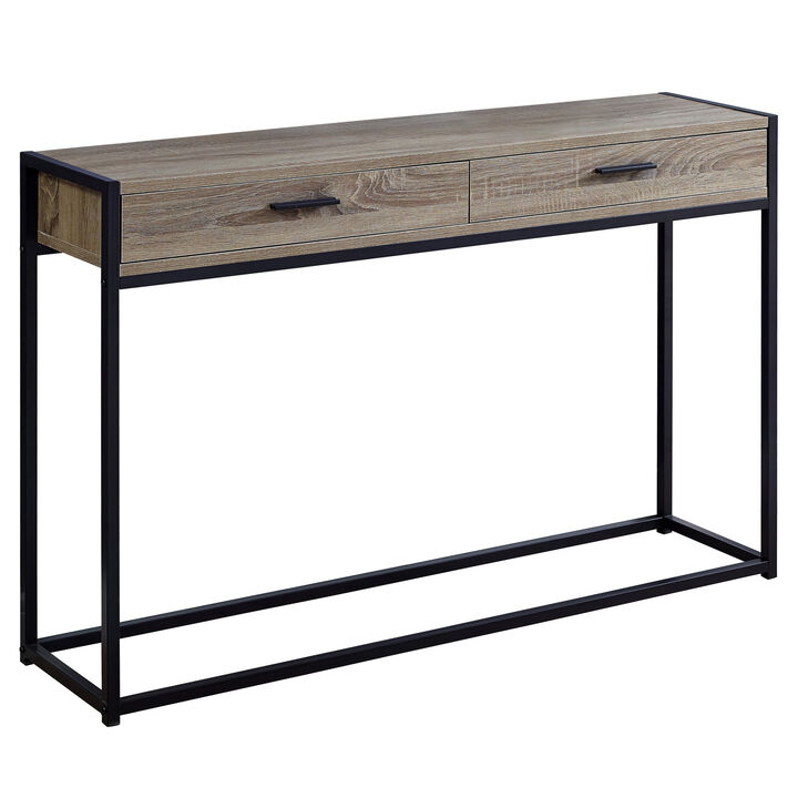 Monarch Specialties I 3511 Accent Table, Console, Entryway, Narrow, Sofa, Storage Drawer, Living Room, Bedroom, Metal, Laminate, Brown, Black, Contemporary, Modern