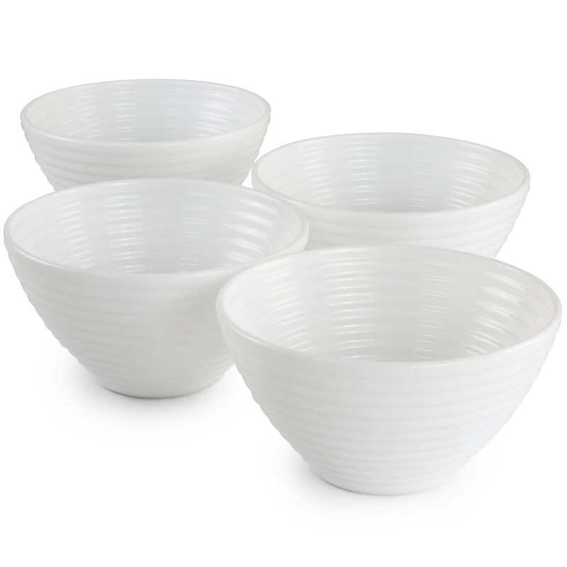 Gibson Ultra Patio 4 Piece Tempered Opal Glass Dessert Bowl Set in White