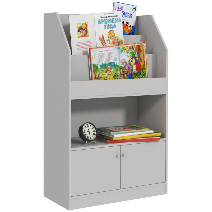 Toy Storage Cabinet, Kids Bookcase Childrens Bookshelf, White