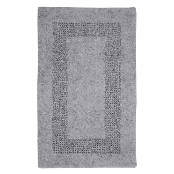 Extremely Absorbent Cotton Bath Rug 24" x 40" Silver by Perthshire Platinum Collection