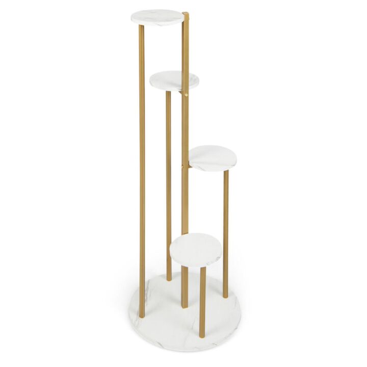 Hivvago 4-Tier 48.5 Inch Metal Plant Stand-White